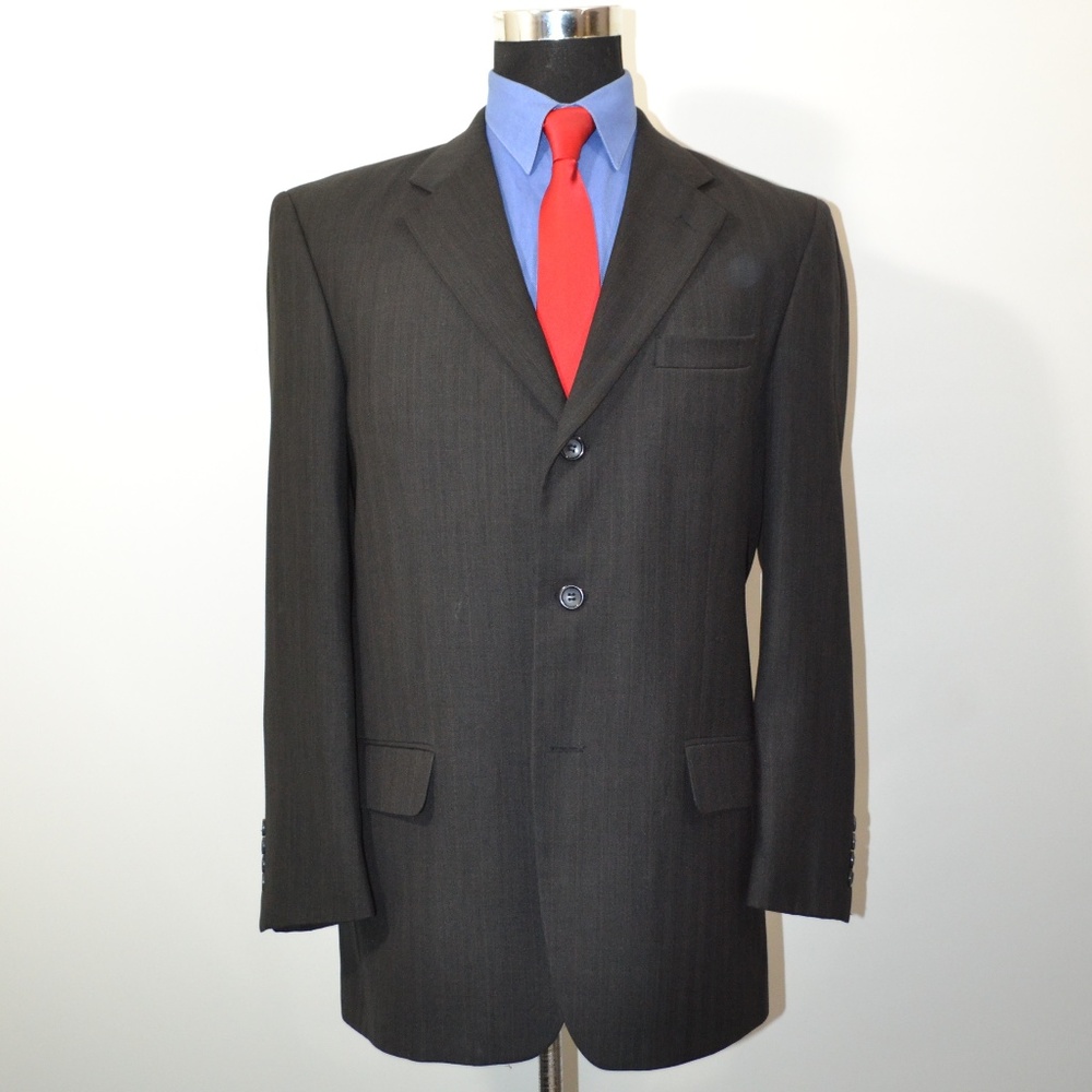 Caravelli 40R Sport Coat Blazer Suit Jacket Dark G - Picture 1 of 8